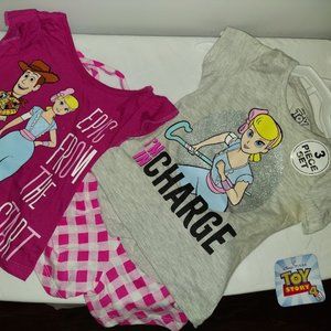 Girl's Toy Story 4 Bo Peep & Woody 3 Piece Set Size T3